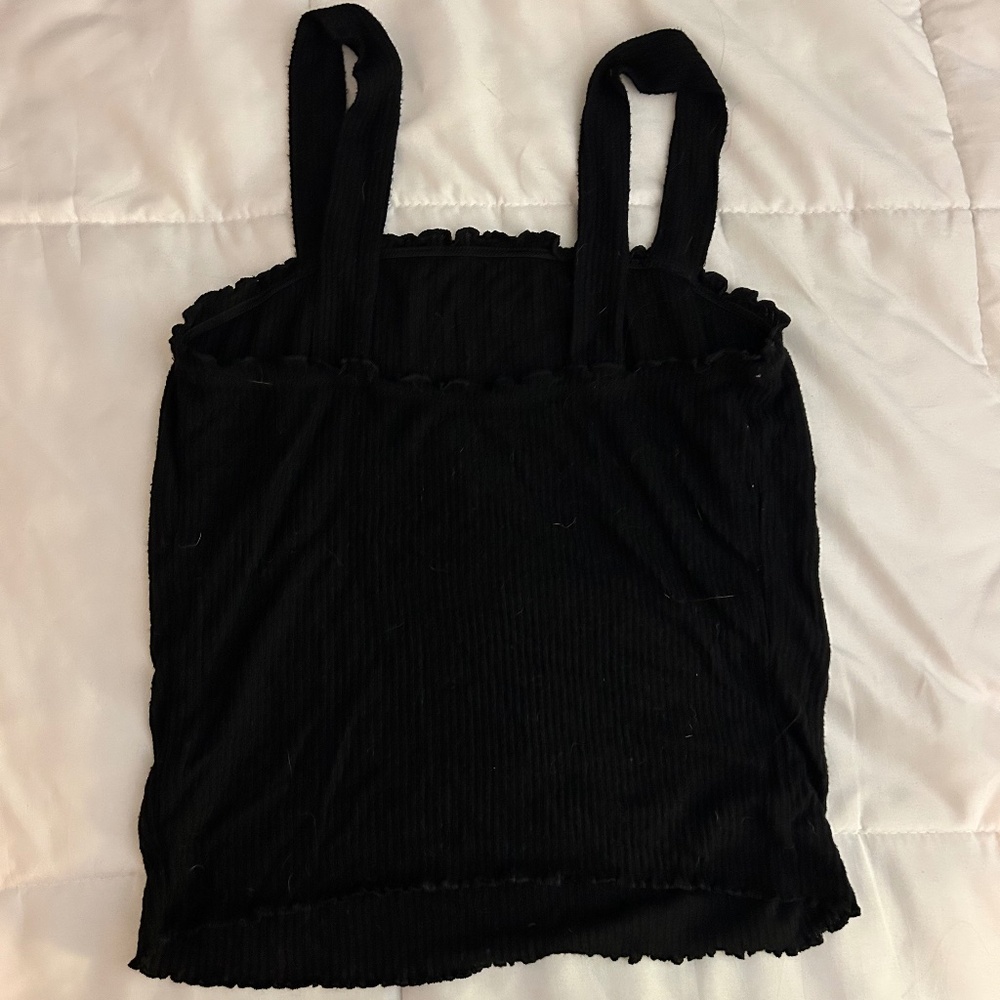 american eagle black soft & sexy ribbed tank - size small
